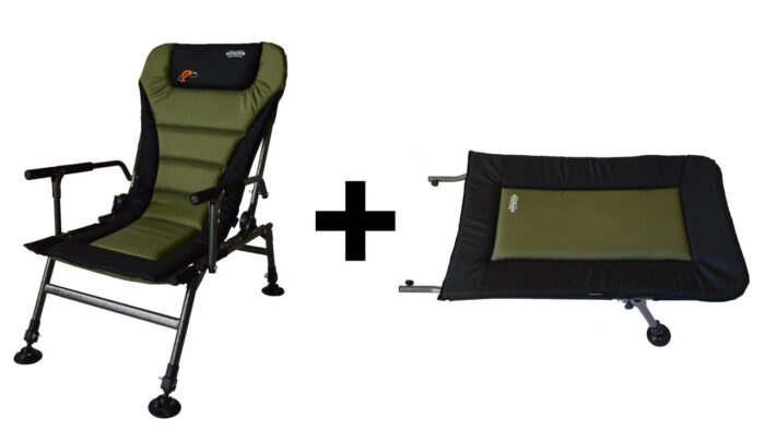 Розкладне карпове крісло для риболовлі Novator SR-2 Comfort + Підставка Novator POD-1 Comfort