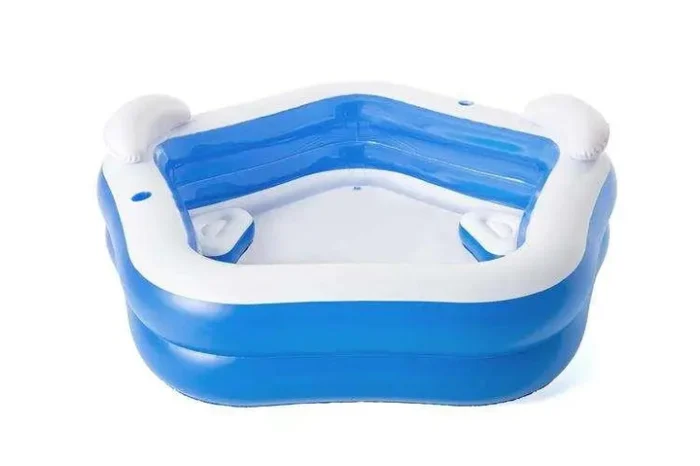 Круглий надувний басейн синій Bestway 213 x 206 см 54153 - Зображення 5