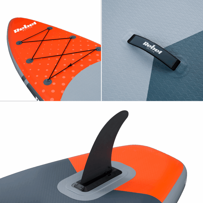 Надувна дошка Rebel SUP з сидінням для плавання, RBA-4501-OR 350 см - Зображення 11