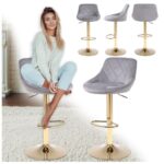 Барне крісло XENA01-GR-GL сірий оксамит на золотій основі