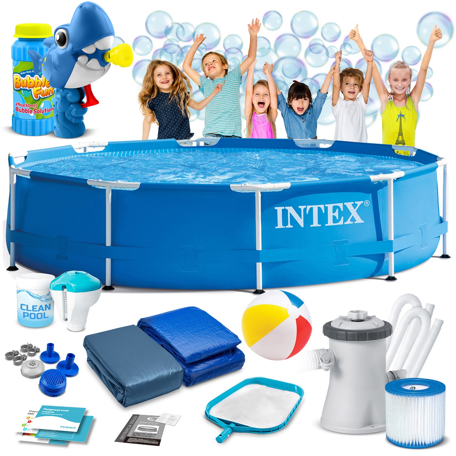 product_image_413945_363647 Басейн каркасний 15в1 INTEX 28202, 305 х 76 см + машина для створення бульбашок - Зображення 1