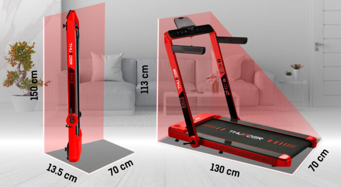 Бігова доріжка електрична THUNDER RACE-RED - Зображення 4