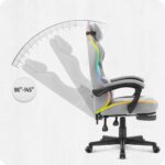 Ігрове крісло Cabro C502 світлодіодне сіре -тканина - Зображення 10