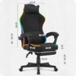 Ігрове крісло Cabro C502 світлодіодне чорне-тканина - Зображення 10