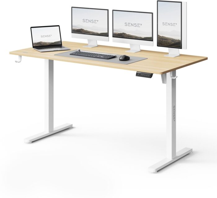 Геймерський стіл SENSE7 Nojo LIGHT 140 см x 70 см ( White , pine) - Зображення 1