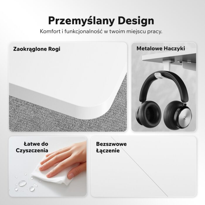 Геймерський стіл SENSE7 Nojo LIGHT 120 см x 60 см ( White ) - Зображення 6