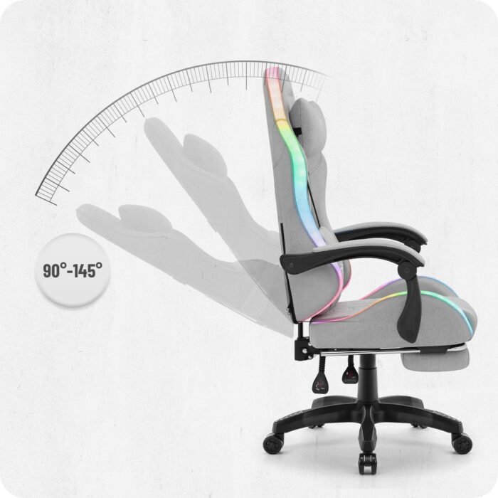 Ігрове крісло Cabro C501 світлодіодне сіре-тканина - Зображення 7