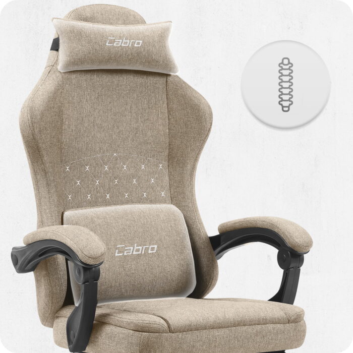 Ігрове крісло Cabro C503 бежеве-тканина - Зображення 8