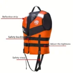 Рятувальний жилет HISEA, L регульований для водних видів спорту помаранчевий - Зображення 3