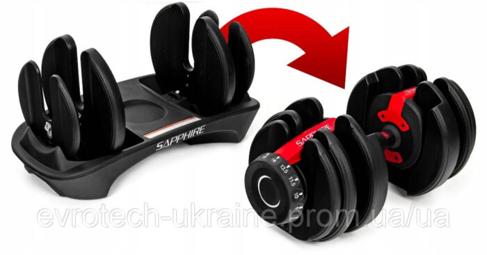 Регульована гантель Sapphire SG-3030_24KG 1 х 24 кг - Зображення 6