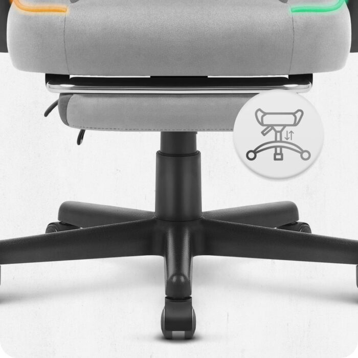 Ігрове крісло Cabro C502 світлодіодне сіре -тканина - Зображення 7