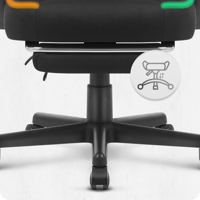 Ігрове крісло Cabro C502 світлодіодне чорне-тканина - Зображення 7