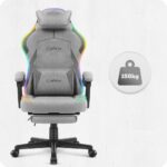 Ігрове крісло Cabro C502 світлодіодне сіре -тканина - Зображення 8