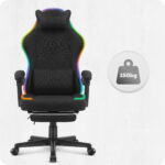 Ігрове крісло Cabro C502 світлодіодне чорне-тканина - Зображення 8