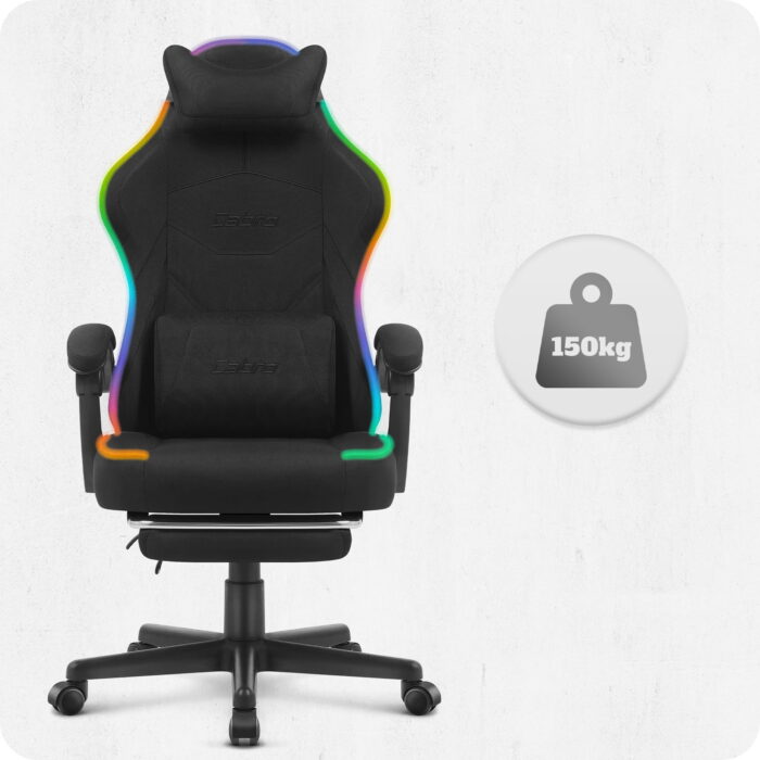 Ігрове крісло Cabro C502 світлодіодне чорне-тканина - Зображення 8