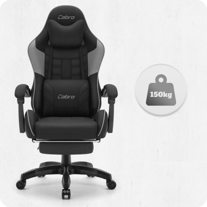 Ігрове крісло Cabro C501 Чорно-сіре тканина - Зображення 10