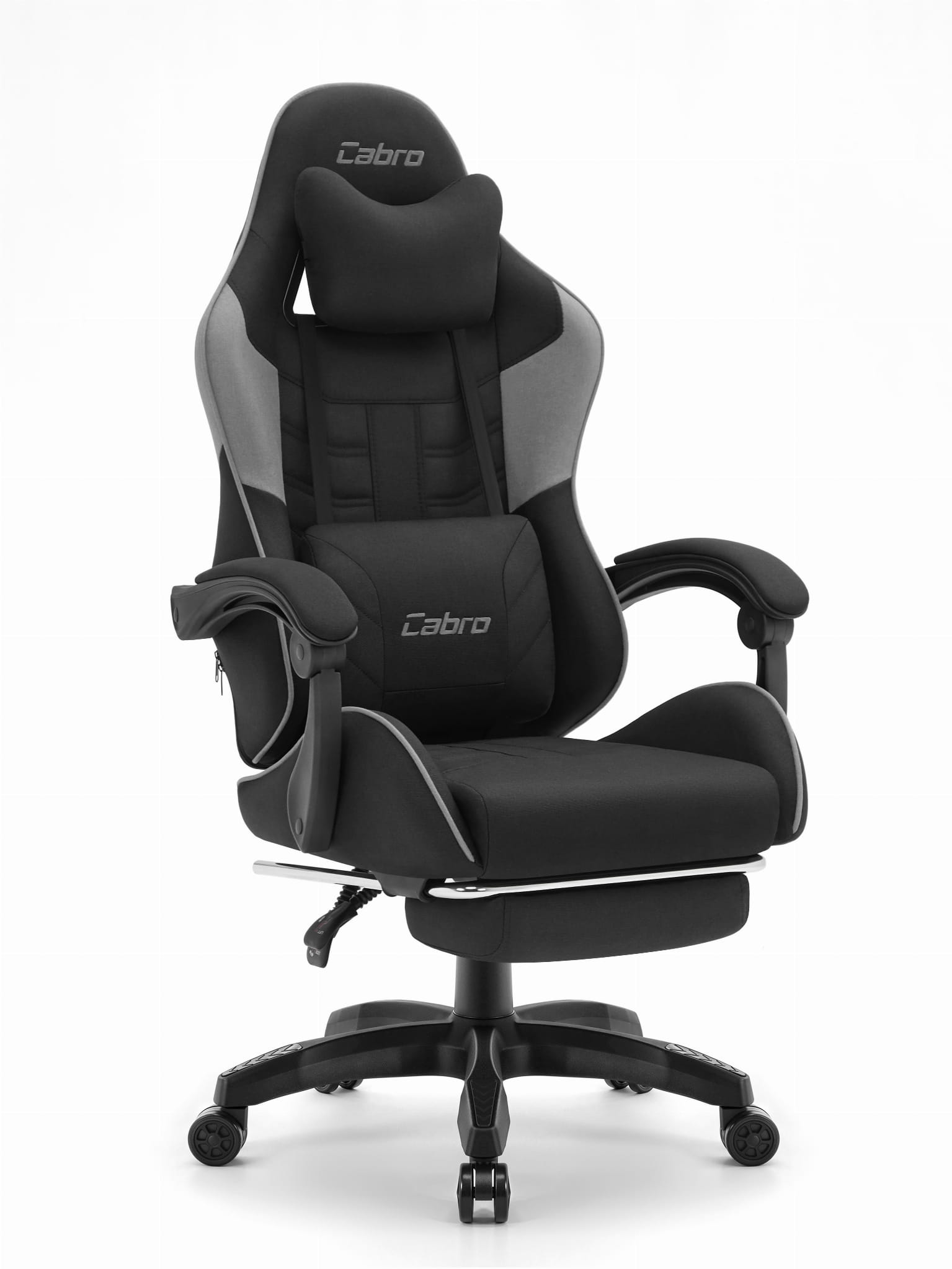 C501-BlackGrey2 Ігрове крісло Cabro C501 Чорно-сіре тканина - Зображення 1