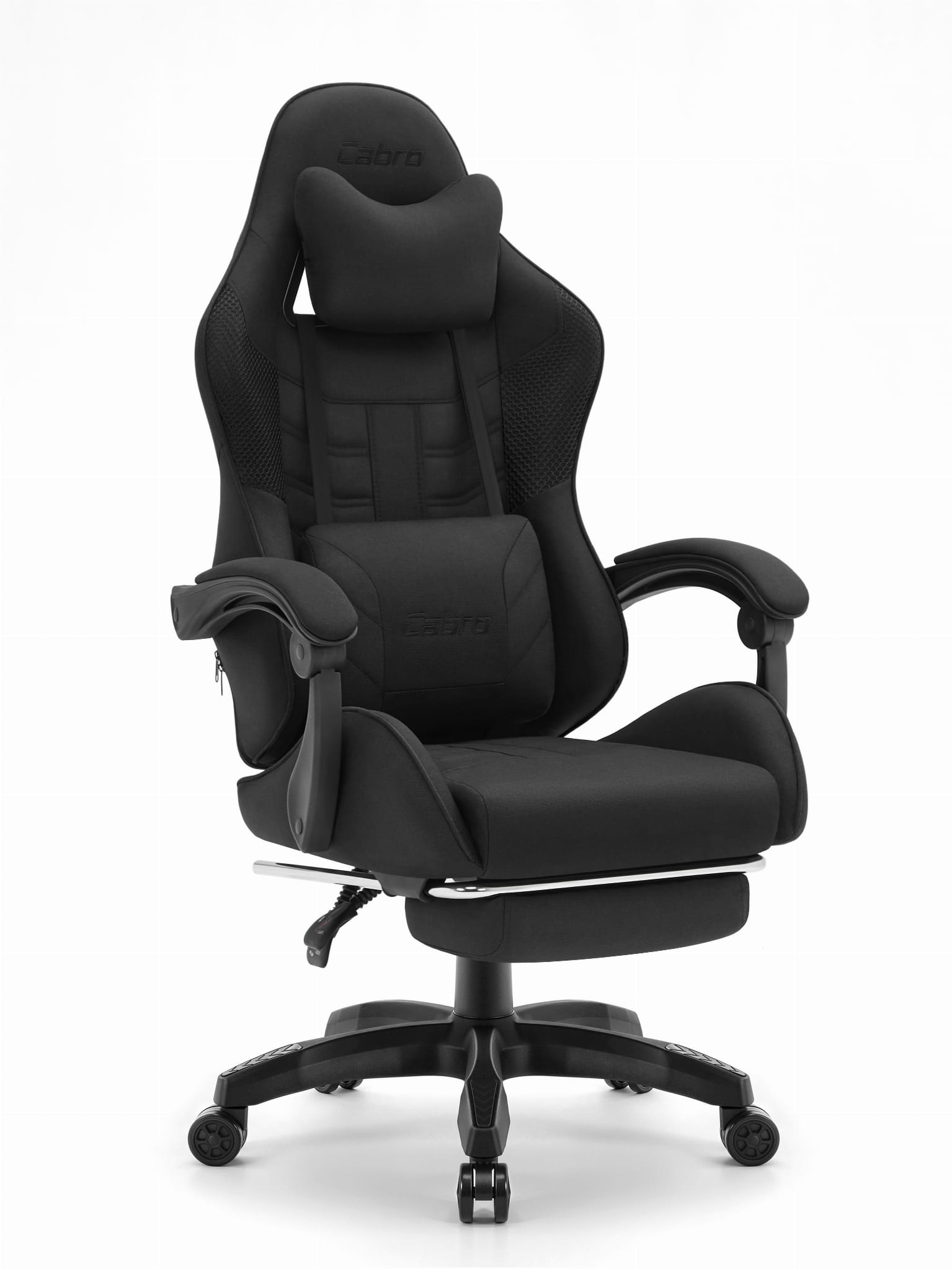 C501-Czarny2 Ігрове крісло Cabro C501 чорне-тканина - Зображення 1