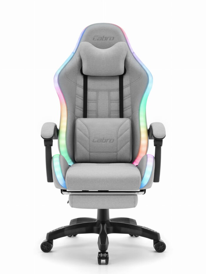 Ігрове крісло Cabro C501 світлодіодне сіре-тканина - Зображення 2
