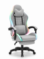 Ігрове крісло Cabro C501 світлодіодне сіре-тканина
