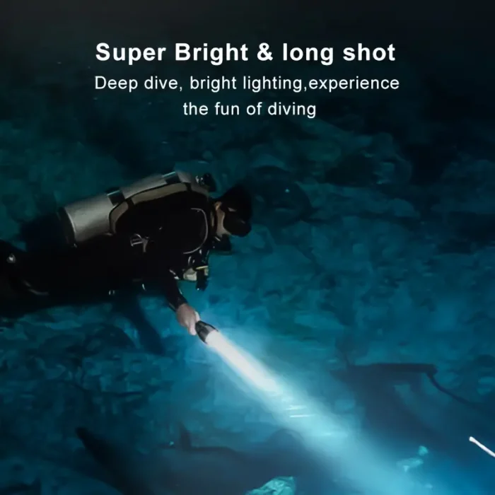 LED Ліхтарик SMILING SHARK M90 15 см для підводного плавання та охоти. - Зображення 3