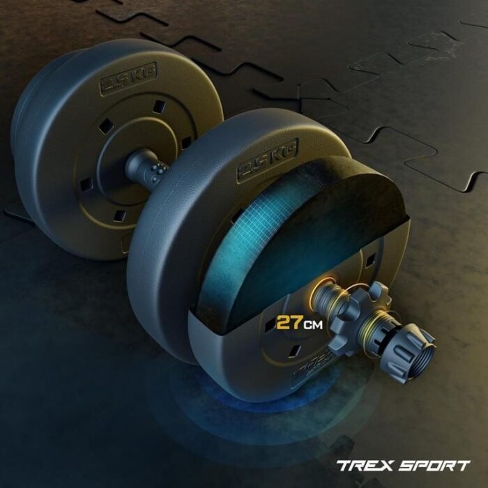 Pегульована бітумна гантель Trex Sport 1х20 кг TX-020SNO - Зображення 1