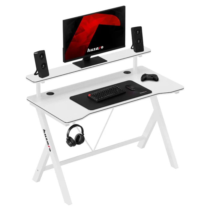 Ігровий стіл з полицею Huzaro 1.9 120 x 56 x 75 см білий - Зображення 1