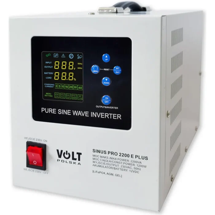 ДБЖ Volt Polska SINUS PRO 2200 E PLUS 12/230 В 1200/2200Вт AGM, GEL, LiFePO4 3SPM22012M - Зображення 1