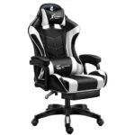 Геймерське крісло Ekspand FG02, чорно-біле екошкіра