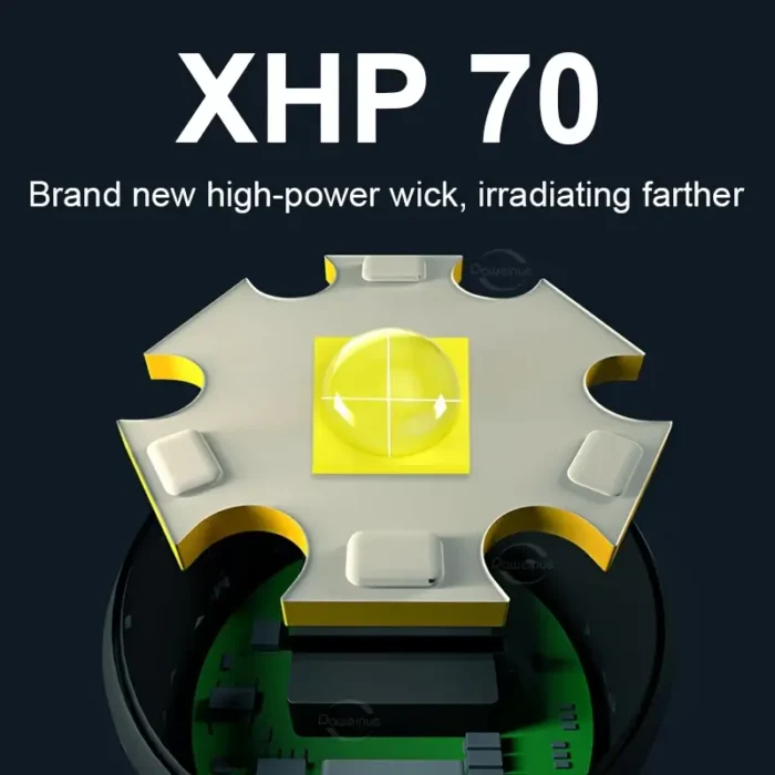 Ліхтарик LED XHP70 для дайвінгу,акумулятор 26650 - Зображення 2