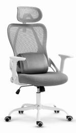 Офісне крісло CABRO C507 сіро-біла тканина
