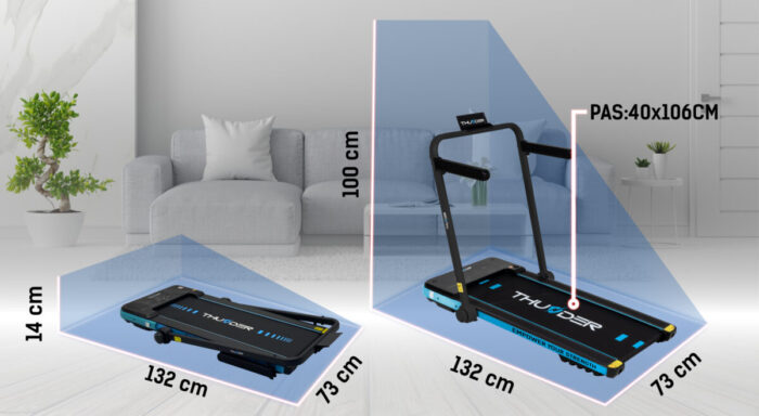 Бігова доріжка електрична THUNDER IMPACT-BLUE - Зображення 5