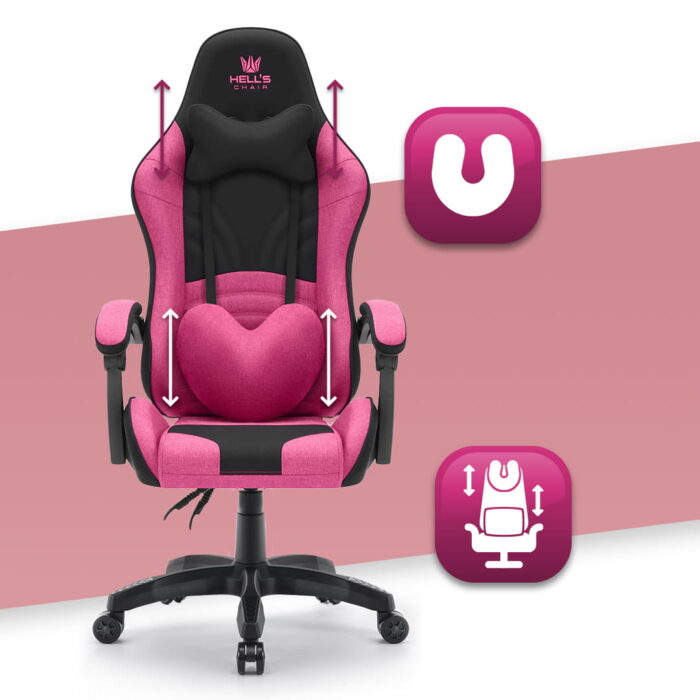 Геймерське крісло Hell's Chair Rainbow 2.0 Pink Black тканина - Зображення 9