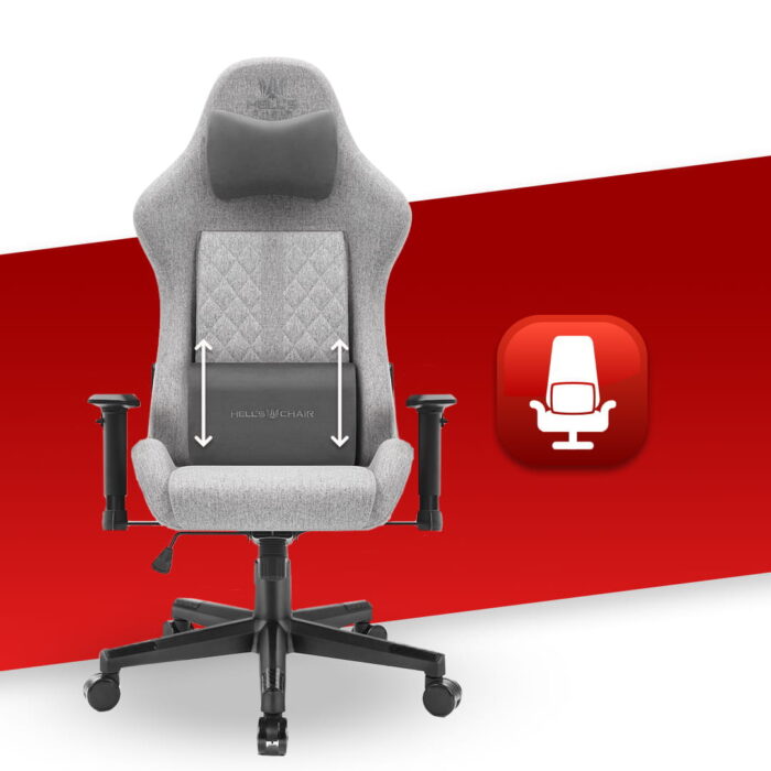 Геймерське крісло Hell's Chair HC-1006 Grey Black тканина - Зображення 5