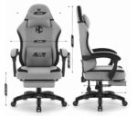 Геймерське крісло Hell's Chair HC-1016 Gey Black  тканина - Зображення 11