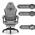 Геймерське крісло Hell's Chair HC-1016 Gey Black  тканина - Зображення 8