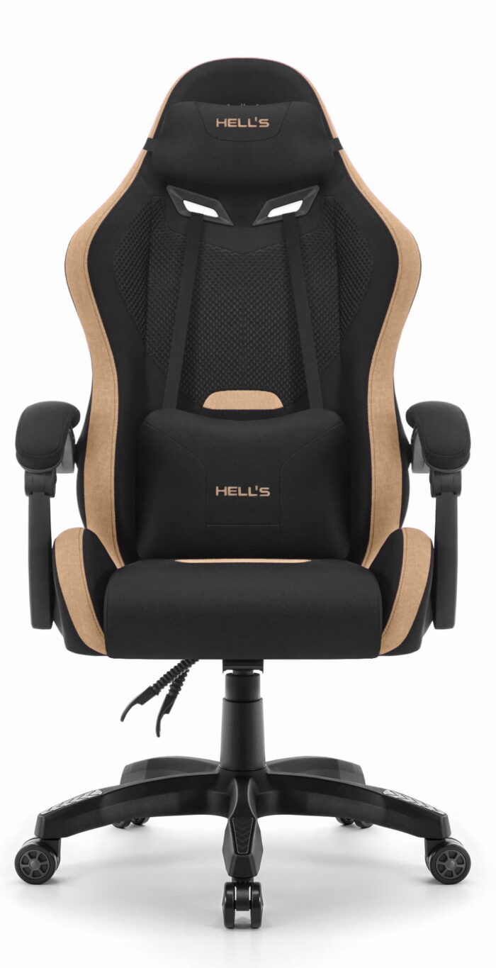 Геймерське крісло Hell's Chair HC-1012 Black Biege тканина/замша - Зображення 8