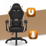 Геймерське крісло Hell's Chair HC-1012 Black Biege тканина/замша - Зображення 5