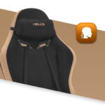 Геймерське крісло Hell's Chair HC-1012 Black Biege тканина/замша - Зображення 4