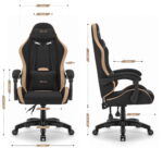 Геймерське крісло Hell's Chair HC-1012 Black Biege тканина/замша - Зображення 2