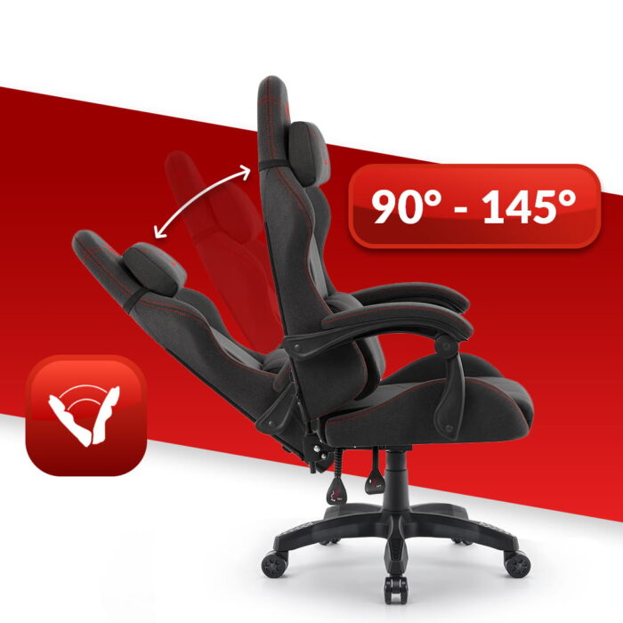 Геймерське крісло Hell's Chair HC-1014 Black Red тканина - Зображення 6