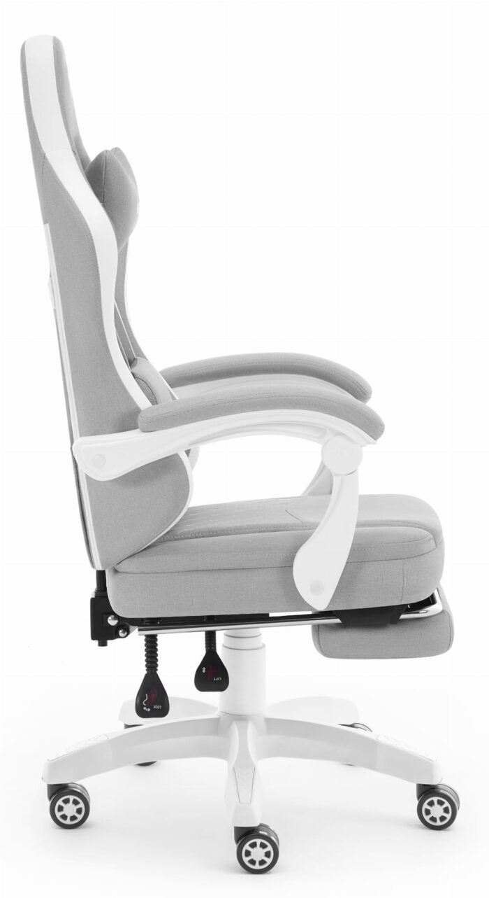 Геймерське крісло Hell's Chair HC-1015 Grey White тканина - Зображення 7