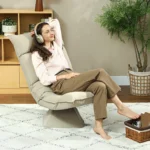 Обертове крісло Homcom 83B-380V00BG бежевого кольору - Зображення 2