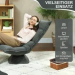 Обертове крісло Homcom сірого кольору - Зображення 4